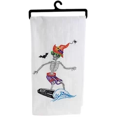 Kay Dee Designs 28.0 Inch Flamingo/Skeleton Hand Towel Halloween Hand Towel Set , Bat Witches Hat (2PC)