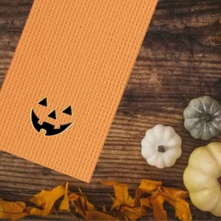 C&F Home Jack O' Lantern Pumpkin Halloween Waffle Weave Cotton Kitchen Towel