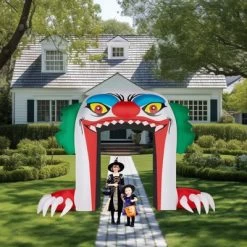 Angel Sar 8.9FT Halloween Inflatable Clown Archway, Scary Giant Clown Decor With LED Lights, Outdoor Yard Garden Party Decoration -Halloween Costume Store GUEST b5541661 1232 4111 9aac 0120f292dc99