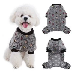 Dog Fuzzy Velvet Pajamas, Dog Winter Clothes For Small Dogs Boy Girl, Pet Jumpsuit, Doggy Apparel, Pink/Gray/Blue/Purple -Halloween Costume Store GUEST bc226568 184a 4d98 a119 ea0007f43918