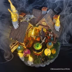 Enchanted Witch Cottage Lighted Figurine, 10" LED Halloween Decor Statue With Cauldrons And Ravens| OrnamentallyYou -Halloween Costume Store GUEST bd2d67a2 dcdf 4be4 a12e 710da7c02fc1