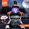 Joyfy 5 FT Long Halloween Inflatable Outdoor Decoration, Inflatable Spider With Spider Web Trunk Or Treat Car Decorations For Car Outdoor Yard Decor