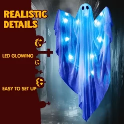 Joyfy Halloween Hanging Ghost Outdoor Decoration, 47” LED Light Hanging Ghost Halloween Hanging Decoration For Indoor Outdoor Party Decor -Halloween Costume Store GUEST bfa1d223 4754 4835 bb7e db0e4e235eca
