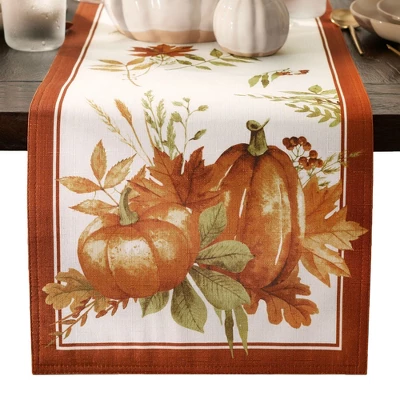 Autumn Pumpkin Grove Fall Table Runner - Orange/Rust - 13x70 - Elrene Home Fashions 2 Autumn Pumpkin Grove Fall Table Runner - Orange/Rust - 13x70 - Elrene Home Fashions - Image 2