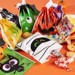 Joyfy 108 PCS Mini Halloween Drawstring Candy Bag, Party Favors Supplies, Goodie Trick Or Treat Bag With 9 Character Designs For Kids Classroom Gifts -Halloween Costume Store GUEST c40aad40 b6ce 430f 9596 24004b53fc4e