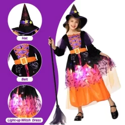 Garvee Glow Witch Dress With Hat--Witch Costume(Orange,M) -Halloween Costume Store GUEST c436cee4 426a 4f83 897e c48b5eaacc69