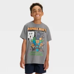 Minecraft Boys' Halloween Trick Or Treat Short Sleeve Graphic T-Shirt - Gray -Halloween Costume Store GUEST c6c228b3 0c4a 4224 90fa 9672ede25262