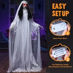 Joyfy 67’’ Halloween Animatronics Standing Bride Ghost Decoration, Life-Size Scary Ghost With Creepy Sound For Yard Lawn Outdoor Indoor Decoration -Halloween Costume Store GUEST c9a32d06 206b 4645 9c1c 86c2b75a5194