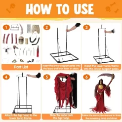 Joyfy 99.6'' Halloween Outdoor Decoration, Animatronics Standing Grim Reaper Holding Giant Scythe With Light For Indoor Outdoor Haunted House Decor -Halloween Costume Store GUEST c9b37d31 9a5a 4122 9508 48d063d55450