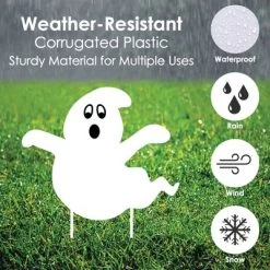 Big Dot Of Happiness Spooky Ghost - Ghost Shape Lawn Decoration Signs - Outdoor Halloween Yard Decorations - 10 Piece -Halloween Costume Store GUEST ca32f207 a716 4491 9044 66c1693da362