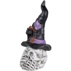Northlight Skull In Witch Hat With Cat Halloween Decoration - 22.75" -Halloween Costume Store GUEST cb8f2fb2 8514 42ec bc97 3bc3644aedf3