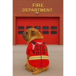 Parisian Pet 'Fire-Barker' Halloween Costume For Dogs & Cats – Firefighter Dog Costume, Pet Halloween Outfit, Red And Yellow -Halloween Costume Store GUEST cdeeade1 2247 4028 a4c1 91a04b42f94b