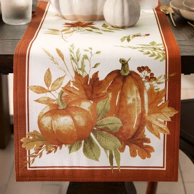 Autumn Pumpkin Grove Fall Table Runner - Orange/Rust - 13x70 - Elrene Home Fashions 1 Autumn Pumpkin Grove Fall Table Runner - Orange/Rust - 13x70 - Elrene Home Fashions