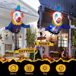 Karl Home 3.3 FT Halloween Inflatable Clown Broke Out From Window Outdoor Decorations