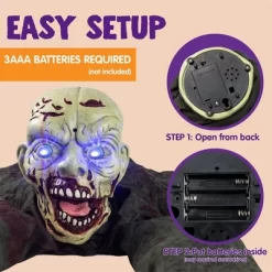 Joyfy Halloween Outdoor Decoration Animated Zombie Groundbreaker With Flashing Eyes For Halloween Yard, Lawn, Patio, Haunted House Decor -Halloween Costume Store GUEST d03ea2ea ee62 4c98 aa19 c3361e5496b6