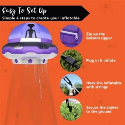 Joyfy 9 FT Halloween Inflatable Outdoor Decoration, Inflatable Purple UFO With Built-in LEDs For Halloween Party Yard Garden Lawn Outside Decoration -Halloween Costume Store GUEST d1c0363f ea8c 46a2 a50e c52dd4684a73