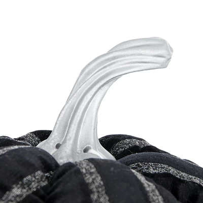 Gulches 7x7x7" Fabric Black Stripe Pumpkin Decor, Halloween Holiday Decor 2 Gulches 7x7x7" Fabric Black Stripe Pumpkin Decor, Halloween Holiday Decor - Image 2