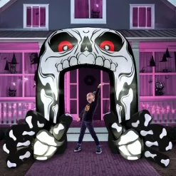 Joyfy 8 FT Tall Halloween Inflatable Outdoor Decoration, Giant Skeleton With Hands Grabbing Archway Inflatable For Halloween Yard Garden Lawn Decor -Halloween Costume Store GUEST d5f60934 2a58 4999 a103 4eb1ef98e656