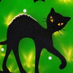 Northlight Lighted Black Cat With Bats Halloween Window Decoration - 13.75" -Halloween Costume Store GUEST d6854d5a d36e 43d0 9110 c62f523236ac