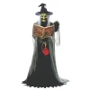 Seasonal Visions Animated Spell-Speaking Witch Halloween Decoration - 68 In - Black