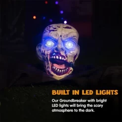 Joyfy Halloween Outdoor Decoration Animated Zombie Groundbreaker With Flashing Eyes For Halloween Yard, Lawn, Patio, Haunted House Decor -Halloween Costume Store GUEST d92533cd ef42 4923 8198 9d0d855ad658