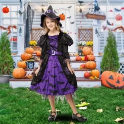 Garvee Bat Witch Dress With Hat--Witch Costume Halloween Party Fancy Dress Up Deluxe Set For Girls -Halloween Costume Store GUEST da0db407 1153 4aec 99b4 efb1a1e3358e