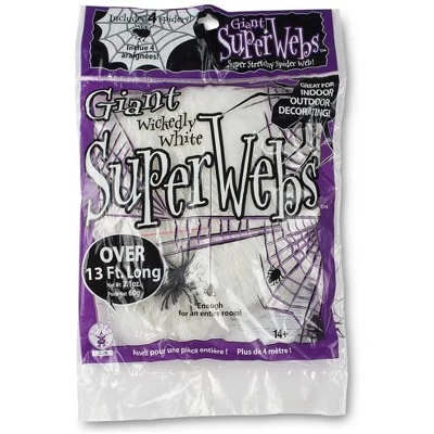 Rubies White Spider Webbing With Spiders 69 Gram Package 1 Rubies White Spider Webbing With Spiders 69 Gram Package