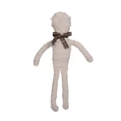 Transpac Fabric Mummy Posable Decorative Figurine For Halloween Indoor Use White Tabletop Decoration Gift