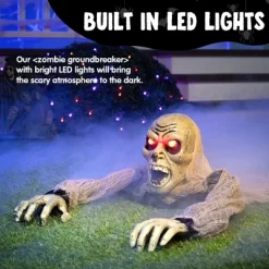 Joyfy Groundbreaking Zombie Halloween Décor, Halloween Climbing Zombie Sound And Flashing Eyes, Yard Garden Party Decorations For Outdoor Indoor