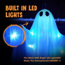 Joyfy 47” Halloween Hanging Ghost Outdoor Decoration, Flying Ghosts With Warm LED Light Party Decor Prop For Front Yard Patio Garden 2 Pack -Halloween Costume Store GUEST dc07d717 3a22 4dc7 aada d699780bc5d4