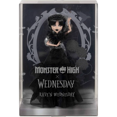 Monster High X Wednesday Collectible Rave'N Wednesday Doll In Black Gown 5 Monster High X Wednesday Collectible Rave'N Wednesday Doll In Black Gown - Image 5