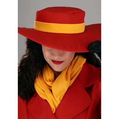 HalloweenCostumes.com Adult Carmen Sandiego Outfit Womens, Iconic Red Trench Coat Halloween Costume 5 HalloweenCostumes.com Adult Carmen Sandiego Outfit Womens, Iconic Red Trench Coat Halloween Costume - Image 5