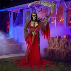 Joyfy 99.6'' Halloween Outdoor Decoration, Animatronics Standing Grim Reaper Holding Giant Scythe With Light For Indoor Outdoor Haunted House Decor -Halloween Costume Store GUEST e3894aa8 6edc 4028 96f4 70552cc99501