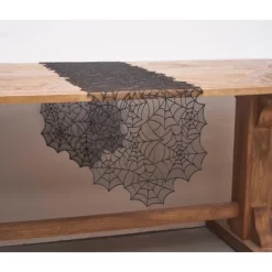 C&F Home Spider Webb Halloween Reversible Translucent Decorative Table Runner 12" X 68"