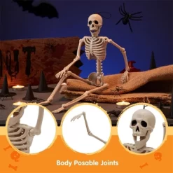 Joyfy 1/2/5/10 PCS 16" Posable Skeleton Halloween Decorative Props For Indoor/Outdoor Halloween Decorations Graveyard Haunted House Spooky Scene Party -Halloween Costume Store GUEST e46f710d bcca 4bf3 a19c 5540ef4bedc8
