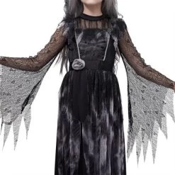 Joyfy Girls Princess Costume Halloween, Elegant Black Dress Halloween Costumes Outfit With Headband For Kids Halloween Ghost Role Play Party -Halloween Costume Store GUEST e60b9cfd 988b 442b b81e e2da40e7a0c7