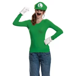Nintendo Super Mario Luigi Adult Elevated Halloween Costume Accessory Kit One Size Fits Most