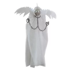 Sunstar Winged Reaper In Chains Light-Up Hanging Halloween Decoration - 72 In X 44 In - White
