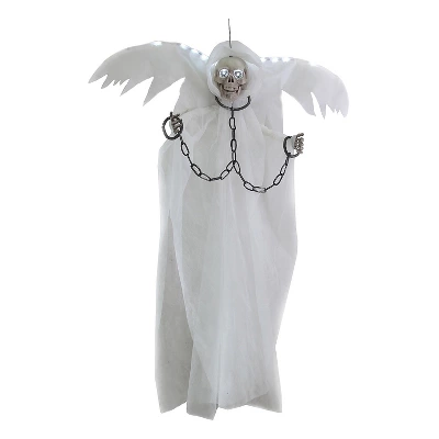 Sunstar Winged Reaper In Chains Light-Up Hanging Halloween Decoration - 72 In X 44 In - White 1 Sunstar Winged Reaper In Chains Light-Up Hanging Halloween Decoration - 72 In X 44 In - White