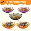 Joyfy 5pcs Halloween Plastic Spider Web Bowls Candy Basket, Candy Bowl Tableware Decorations, Halloween Candy Dish Trick Or Treat Party Supplies