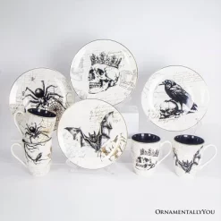Gothic Elegance Set Of 4 Plates With Real Gold Trim, Halloween Tableware Collection For Salad, Dessert, Appetizer, And Side Plates| OrnamentallyYou -Halloween Costume Store GUEST eb62e3ca 50ff 4443 8320 85d08dc18652