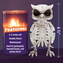 Owl Skeleton Halloween Decoration (2 Pack) - 6.5" Long - Indoor/Outdoor - Upgrade Your Fall Graveyard Haunted House Party Props, Trick-or-Treat Decor -Halloween Costume Store GUEST ed941282 be80 4b35 b063 5ddf954a8ae1