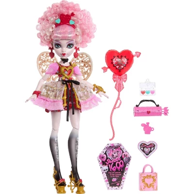 Monster High Scary Sweet Birthday Cupid Asteria Doll In Party Dress With Balloon & Gift 4 Monster High Scary Sweet Birthday Cupid Asteria Doll In Party Dress With Balloon & Gift - Image 4