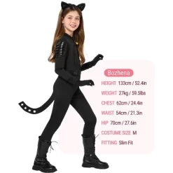 Joyfy Black Cat Halloween Costume Outfits For Girls, Kids Cat Outfit Set With Tail, Child Halloween Bodysuit Costume For Cosplay Dress Up Party -Halloween Costume Store GUEST f2b59929 70de 4193 9bb4 48f96d36753f