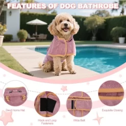 Dog Robes For After Bath - Super Absorbent & Fast Drying Coat With Hood, Bath Towels For Drying Dogs Small, Puppy Bathrobe Beach Essentials -Halloween Costume Store GUEST f308d975 07d6 434a b254 7d6997d4f69f