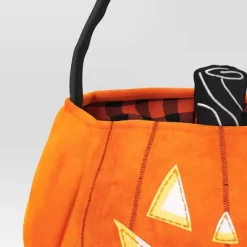 10" Jumbo Pumpkin Halloween Trick Or Treat Fabric Basket Orange/Black - Hyde And EEK! Boutique™ -Halloween Costume Store GUEST f36b9517 48eb 466f 8d2e fbff6c039b24