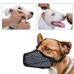 Unique Bargains Dog Muzzle With Reflective Adjustable Strap Gray 1 Pc