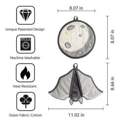 Ototo Batlicious Oven Mitt And Moon Trivet Cotton And Polyester Fabric Kitchen Set Black/Gray -Halloween Costume Store GUEST f4128a12 8ca6 4f91 b855 260552887949