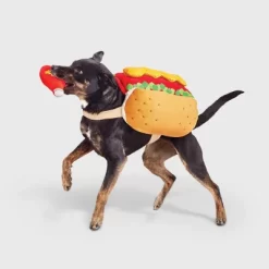 Hot Dog Full Body Halloween Dog And Cat Costume With Ketchup Toy - Boots & Barkley™ -Halloween Costume Store GUEST f48e72a3 ad78 461d 954f b905cc00d3ad
