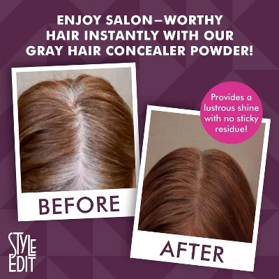 Style Edit Root Touch Up Powder For DARK BROWN Hair (0.13 Oz Tub) Gray Hair Cover-up Root Concealer For Grey, White Hair 2 Style Edit Root Touch Up Powder For DARK BROWN Hair (0.13 Oz Tub) Gray Hair Cover-up Root Concealer For Grey, White Hair - Image 2
